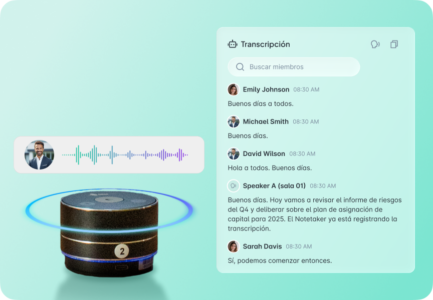Interfaz de Notetaker con EchoNote de Atlas AI