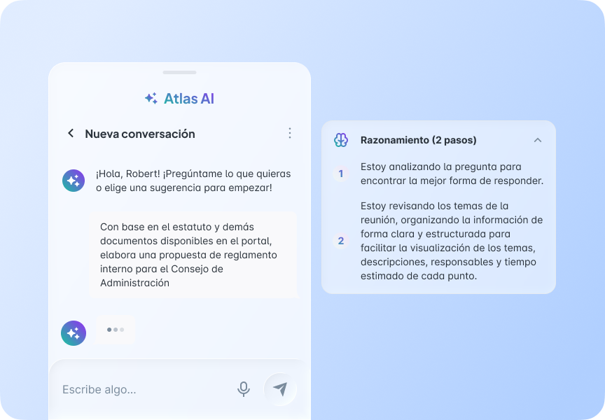 Interfaz de Insights de Atlas AI